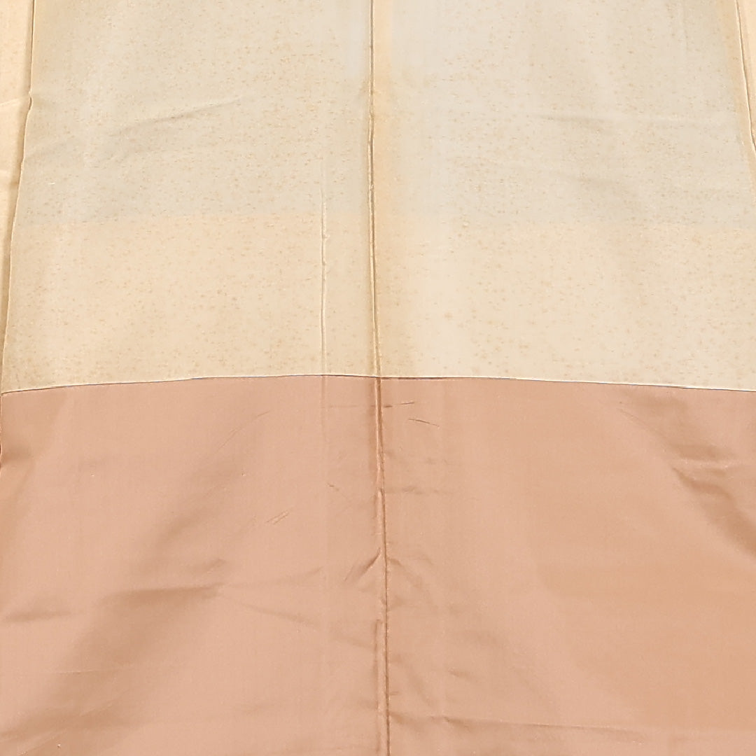 小紋 袷 身丈165cm 裄丈66cm 正絹 Aランク インフォーマル バチ衿 XLサイズ 御所解 茶系 RP 1221-11625