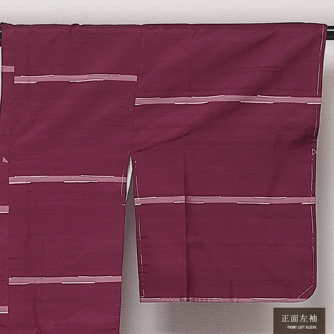 道行コート 袷 身丈89cm 裄丈65cm 正絹 Sランク セミフォーマル Mサイズ ポケットあり 紫系 RP 1237-13946