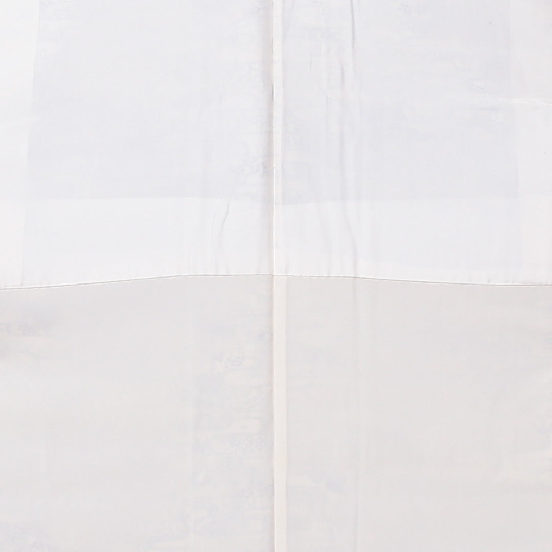 小紋 袷 身丈155cm 裄62.5cm ポリエステル 洗える着物 茶屋辻 クリーム系 Bランク 1215-02261