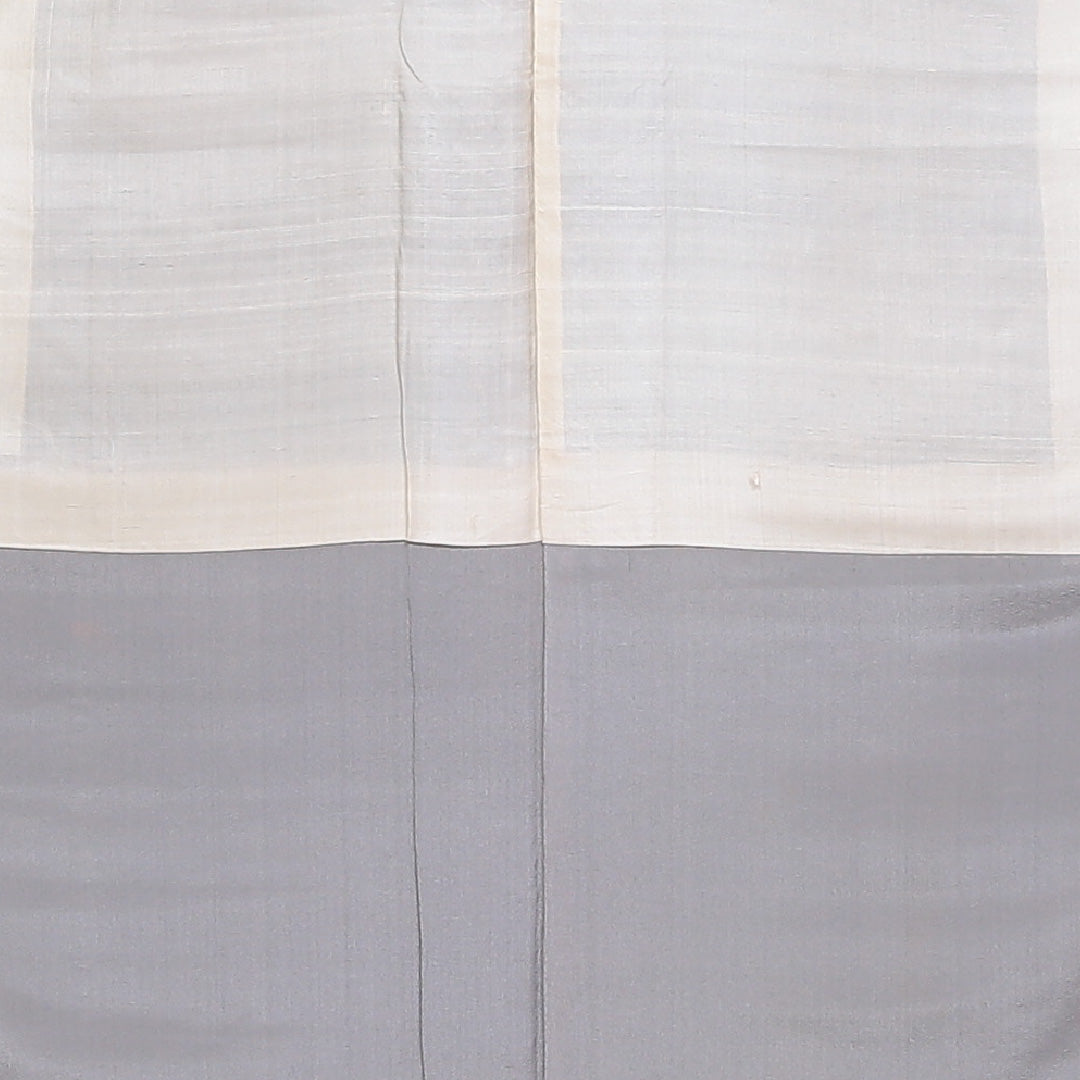 紬 袷 身丈154cm 裄丈62cm 正絹 Aランク Sサイズ 広衿 カジュアル 幾何学柄 グレー系 1216-03172