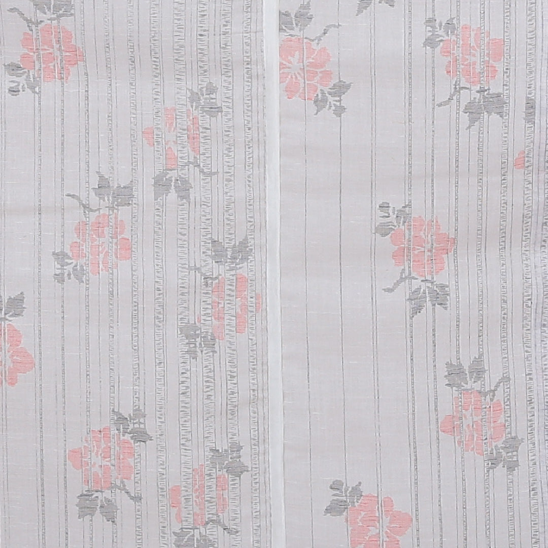 紬 夏紬 身丈152cm 裄63cm 麻 白系 Sランク 1216-00480-2211 1216-00480