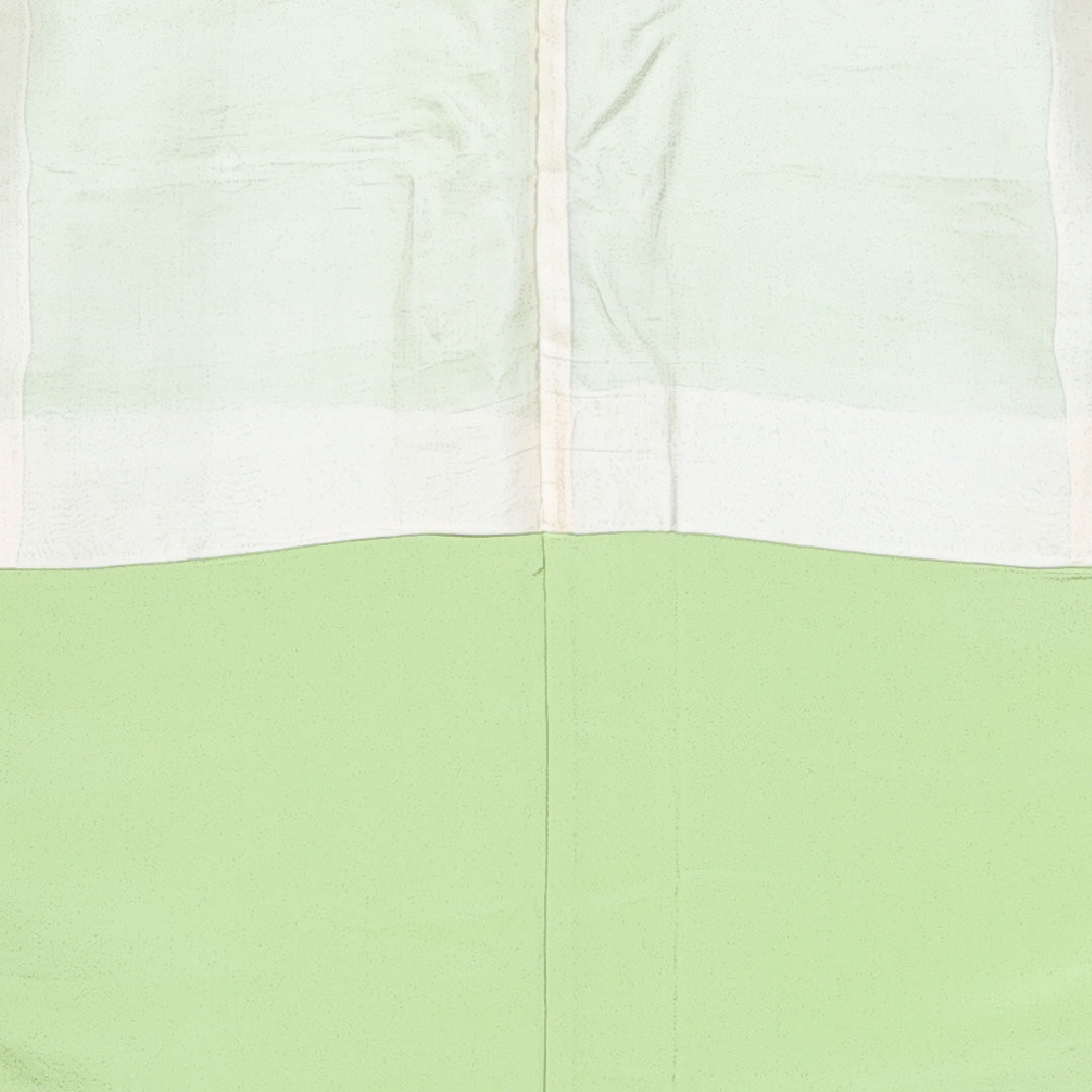 色無地 袷 身丈150cm 裄丈62cm 正絹 Sランク Sサイズ 広衿 インフォーマル 紋意匠 笹 緑系 1214-10339