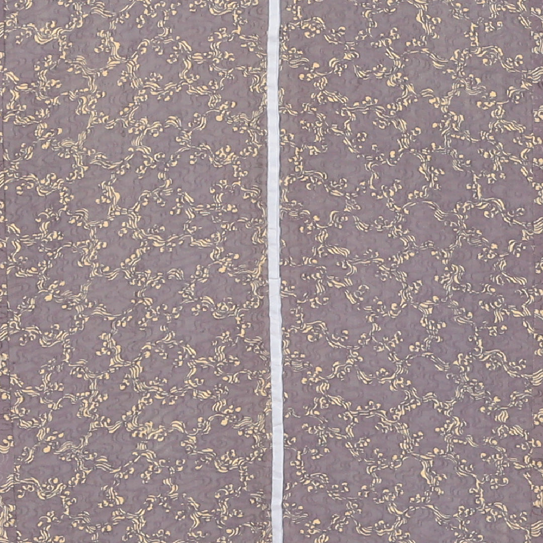 洗える着物 小紋 単衣 身丈151cm 裄丈62cm ポリエステル Bランク インフォーマル 広衿 Sサイズ 創作柄 茶系 RP 1221-12342