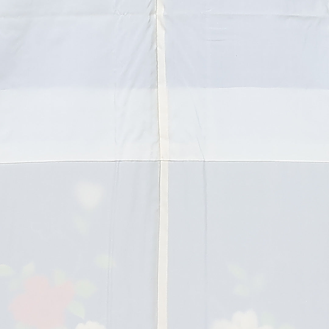 付下げ 身丈155cm 裄丈64cm Sランク M ポリエステル 洗える着物 袷 広衿 花柄 インフォーマル 青系 1261-12029