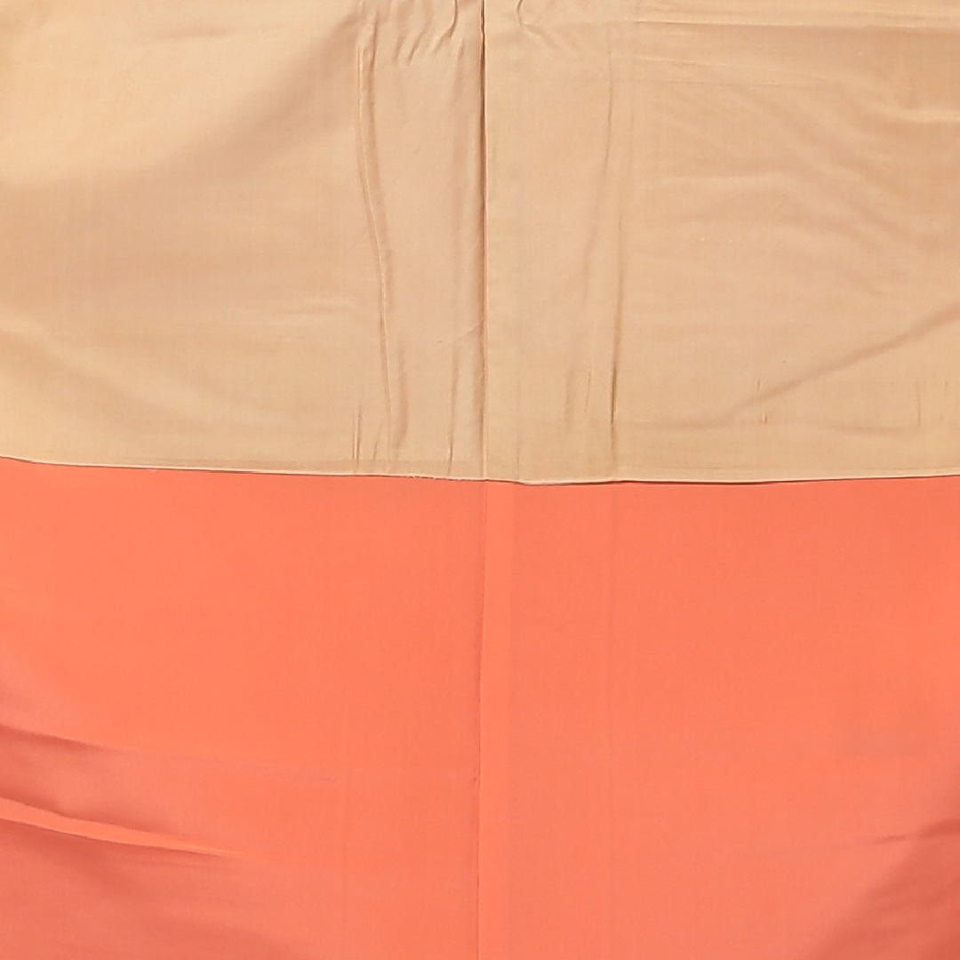 紬(飯田紬) 袷 身丈162cm 裄丈63cm 正絹 Aランク Lサイズ 広衿 インフォーマル しつけ糸 ピンク系 1216-03055