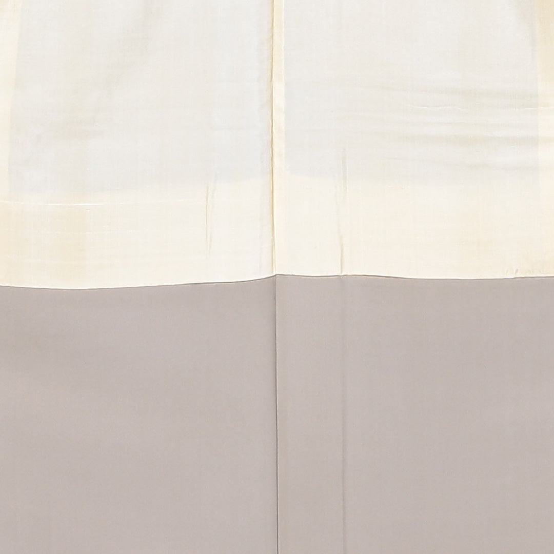 紬 袷 身丈155cm 裄丈61cm 正絹 Aランク カジュアル バチ衿 Mサイズ 松 紅葉 グレー系 RP 1223-03196
