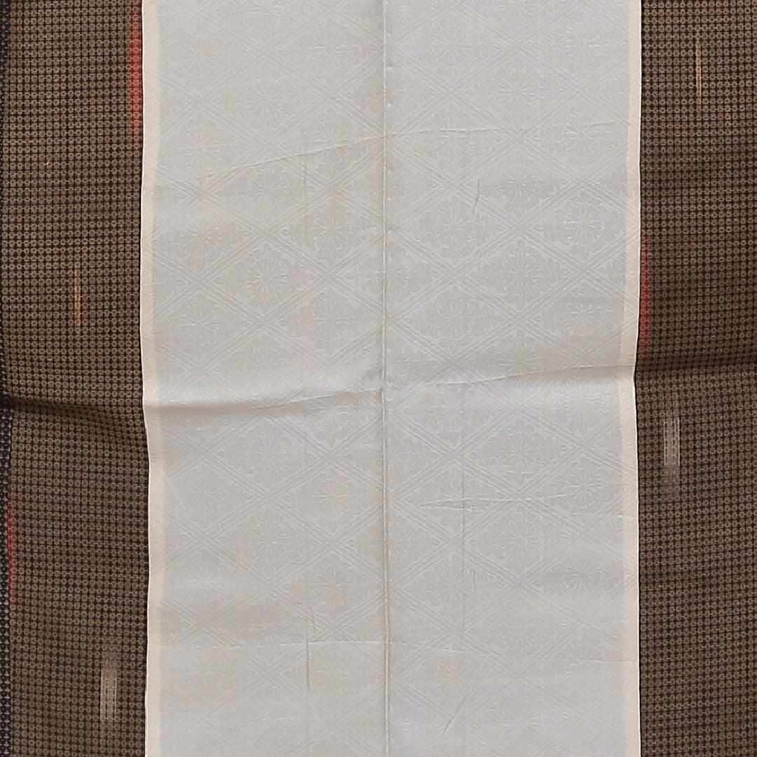 紬 夏紬 身丈146cm 裄62.5cm 正絹 茶系 Bランク 居敷当て 1216-00495-4114 1216-00495