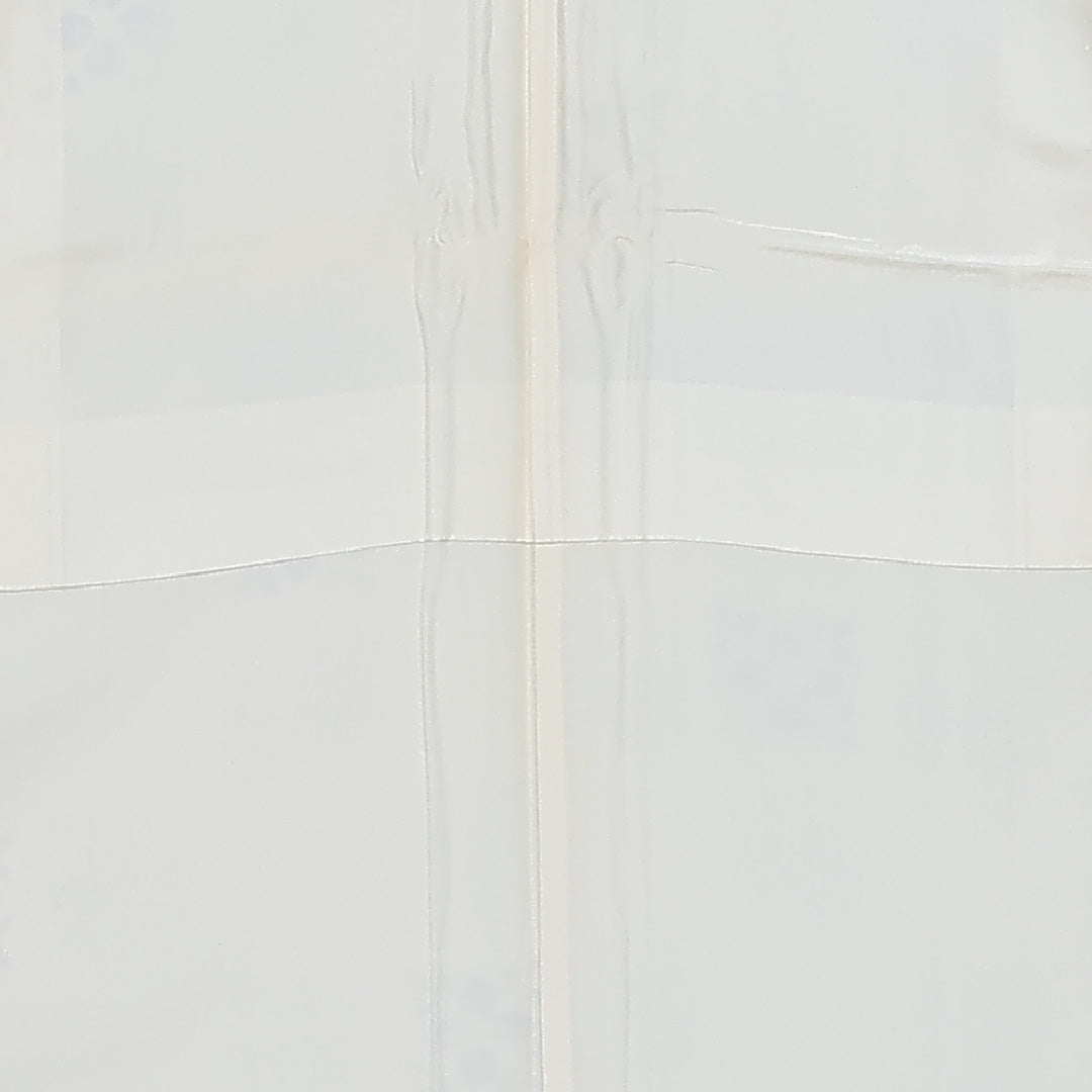 小紋 身丈161cm 裄丈63.5cm Cランク L 正絹 袷 広衿 ふくれ織 市松 カジュアル クリーム系 1215-12057