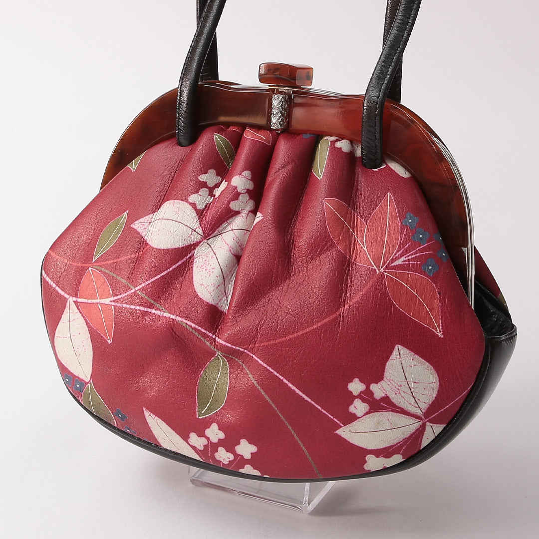 草履・バッグセット Aランク カジュアル 本革 和装小物 赤系 1241-01010