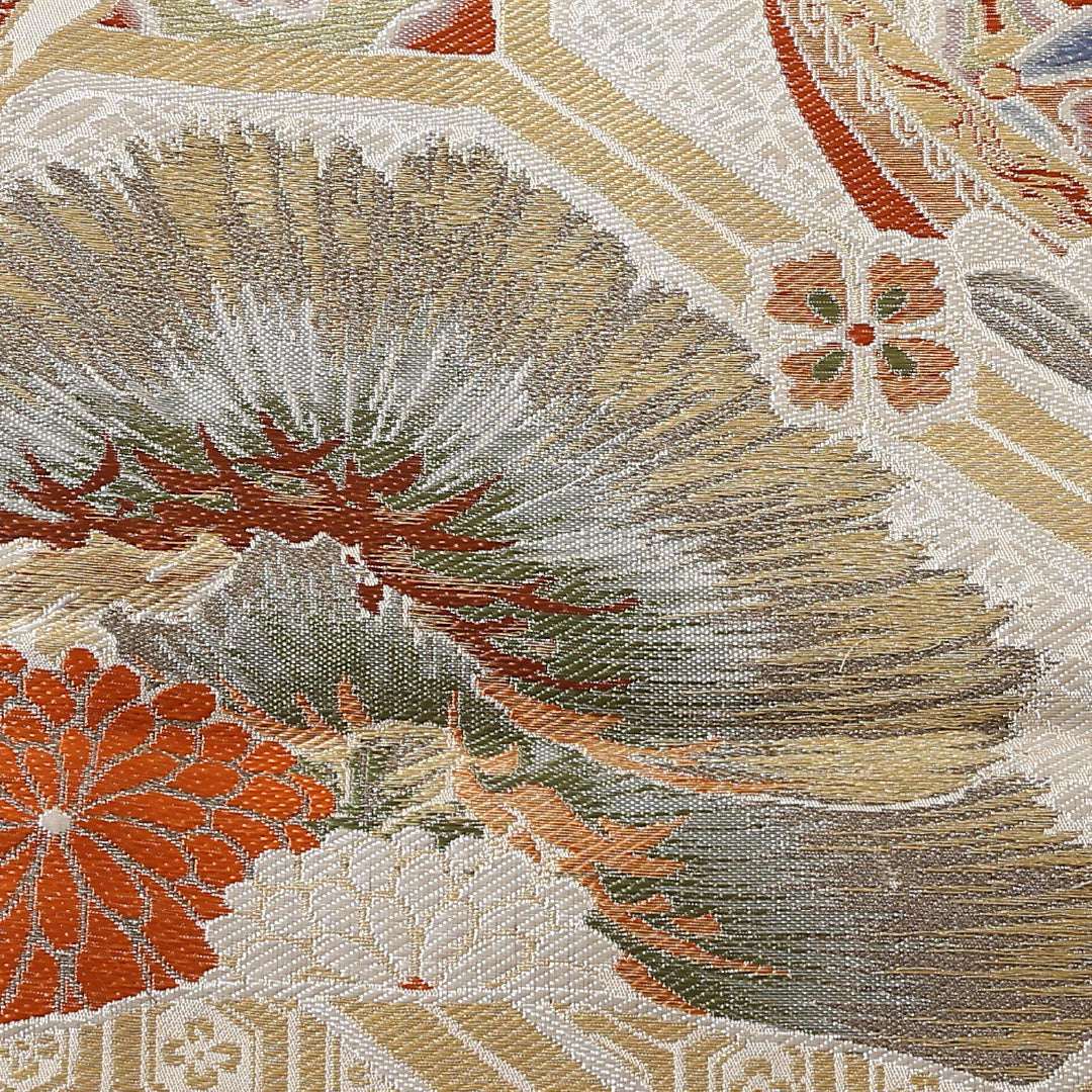 アンティーク 丸帯 帯丈406cm 全通 仕立て上がり フォーマル Cランク 宝船 金系 1223-00822-521 1223-00822