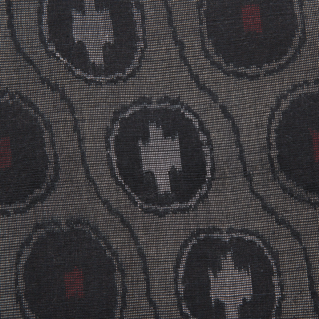 ウールの紬 洗える着物 単衣 身丈148cm 裄丈62cm ウール Bランク XSサイズ バチ衿 カジュアル 丸紋 グレー系 1216-03494