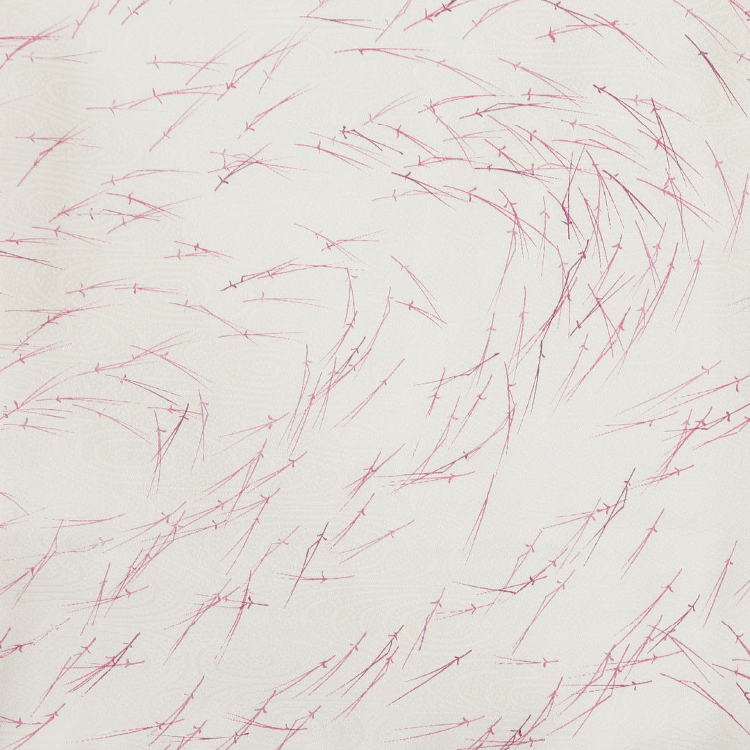 小紋 袷 身丈156cm 裄63cm クリーム系 観世水 松葉 洗える着物 Bランク 1215-01862-4315