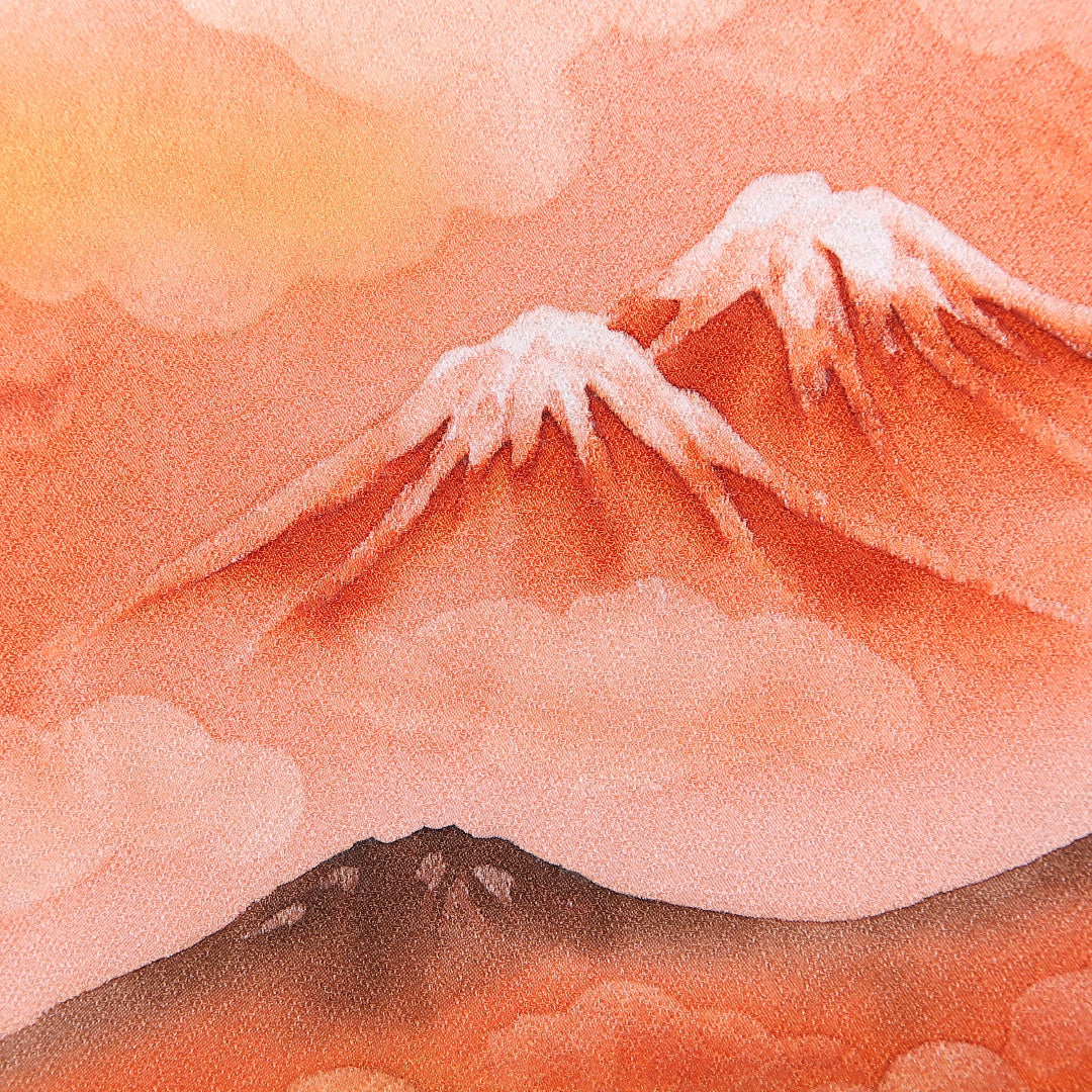 訪問着 袷 身丈163.5cm 裄62.5cm 正絹 風景 山 雲取 Bランク 1212-00839
