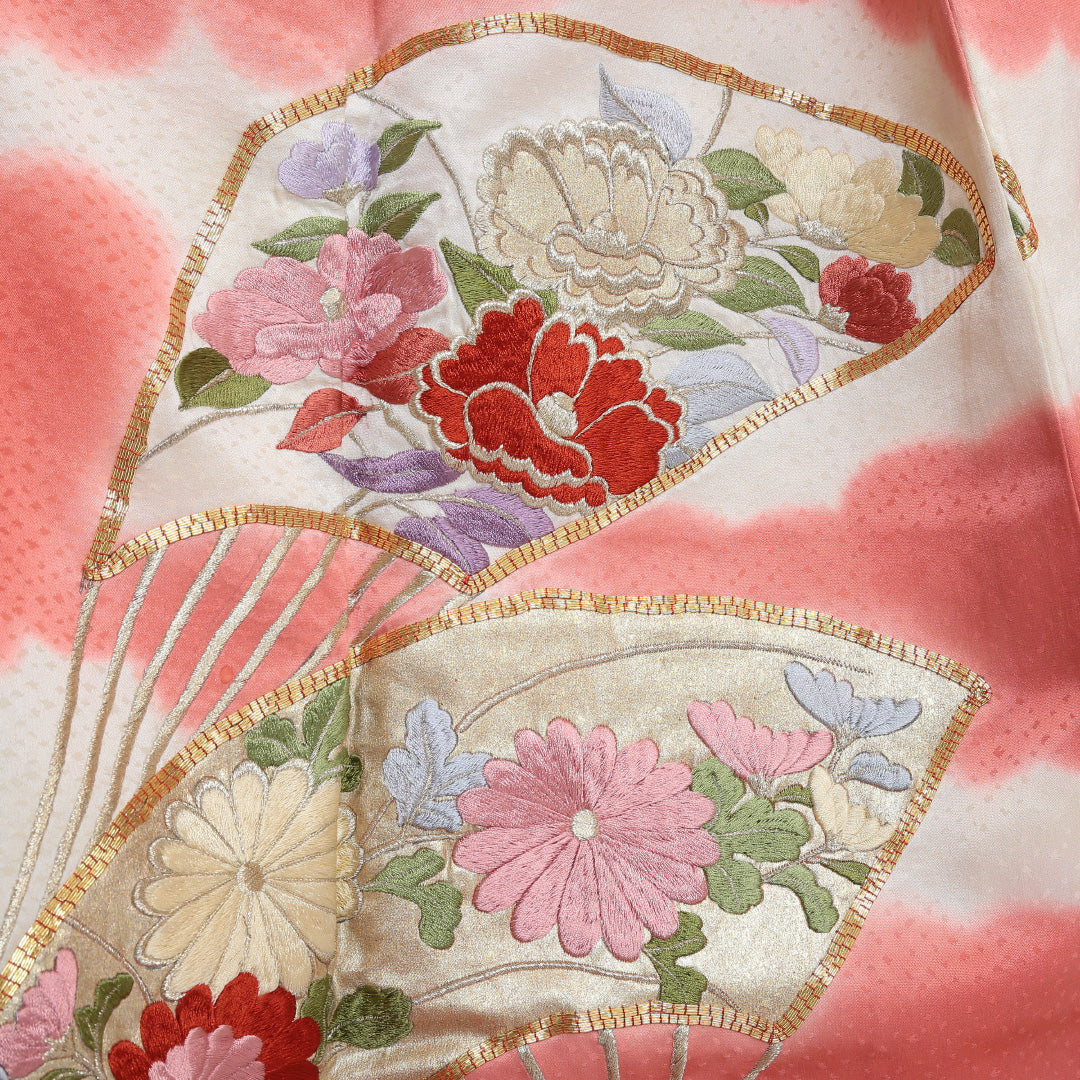 振袖 身丈160cm 裄丈64.5cm Cランク 袷 正絹 広衿 金駒刺繍 唐織 刺繍 1213-F0048