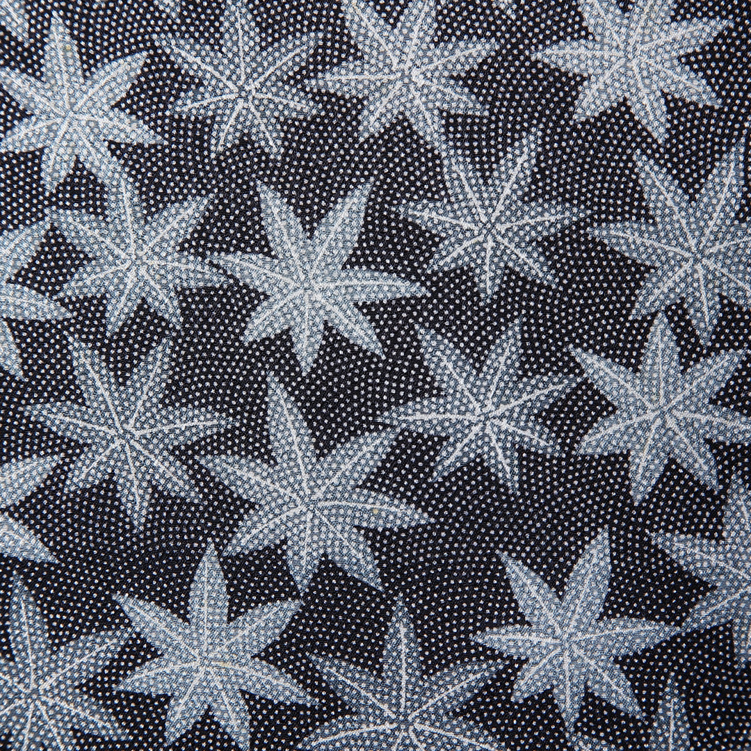 小紋 身丈154cm 裄丈63cm S 正絹 Bランク 袷 広衿 紅葉 刺繍 銀糸 1215-10528