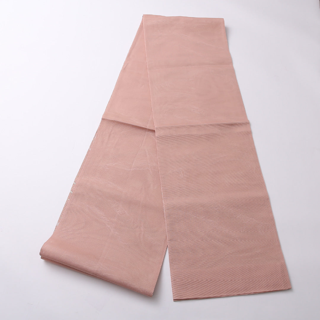 夏物 袋帯 帯丈428cm 正絹 六通 セミフォーマル 遠山 ピンク系 1243-01602