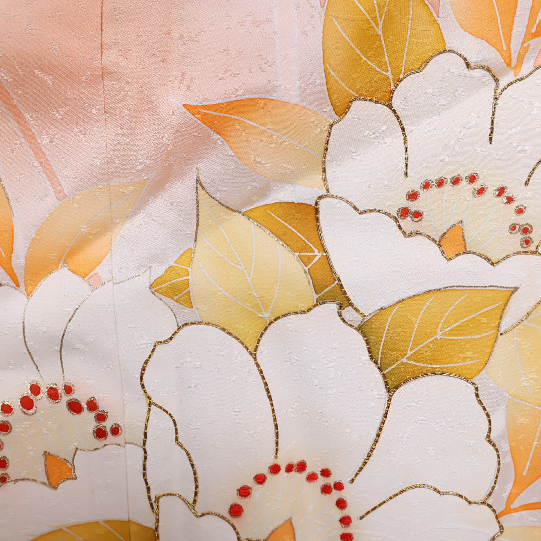 金駒刺繍 訪問着 袷 身丈162cm 裄68cm 正絹 ぼかし 雲取 付下げ Sランク 1212-00685