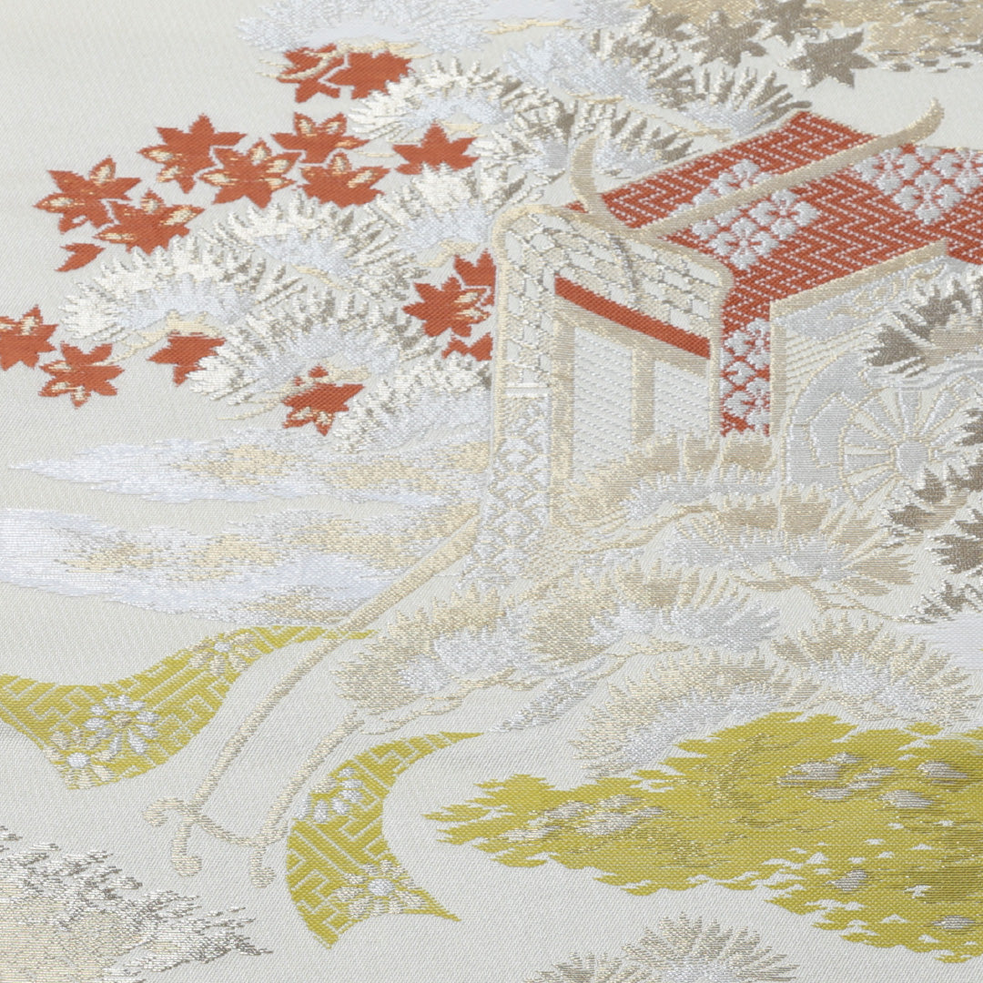 袋帯 帯丈400cm 六通 仕立て上がり フォーマル Aランク 茶屋辻 クリーム系 122300541315