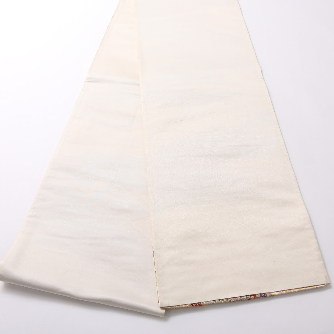 袋帯 帯丈420cm 正絹 六通 松皮取華宝紋 フォーマル 九百錦 松皮菱 裂取り 金系 1243-01687