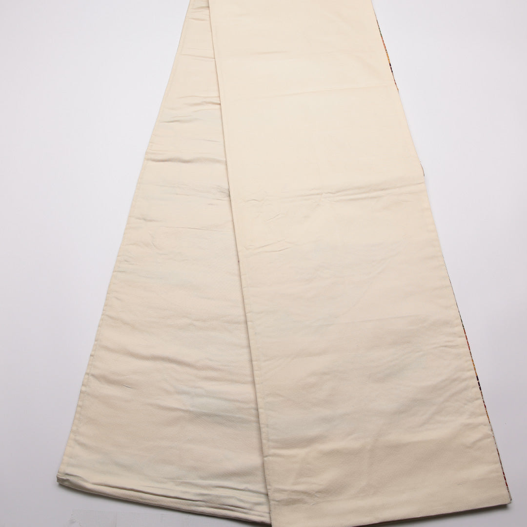 袋帯 帯丈420cm 六通 青海波 フォーマル クリーム系 正絹 Aランク 1223-01334
