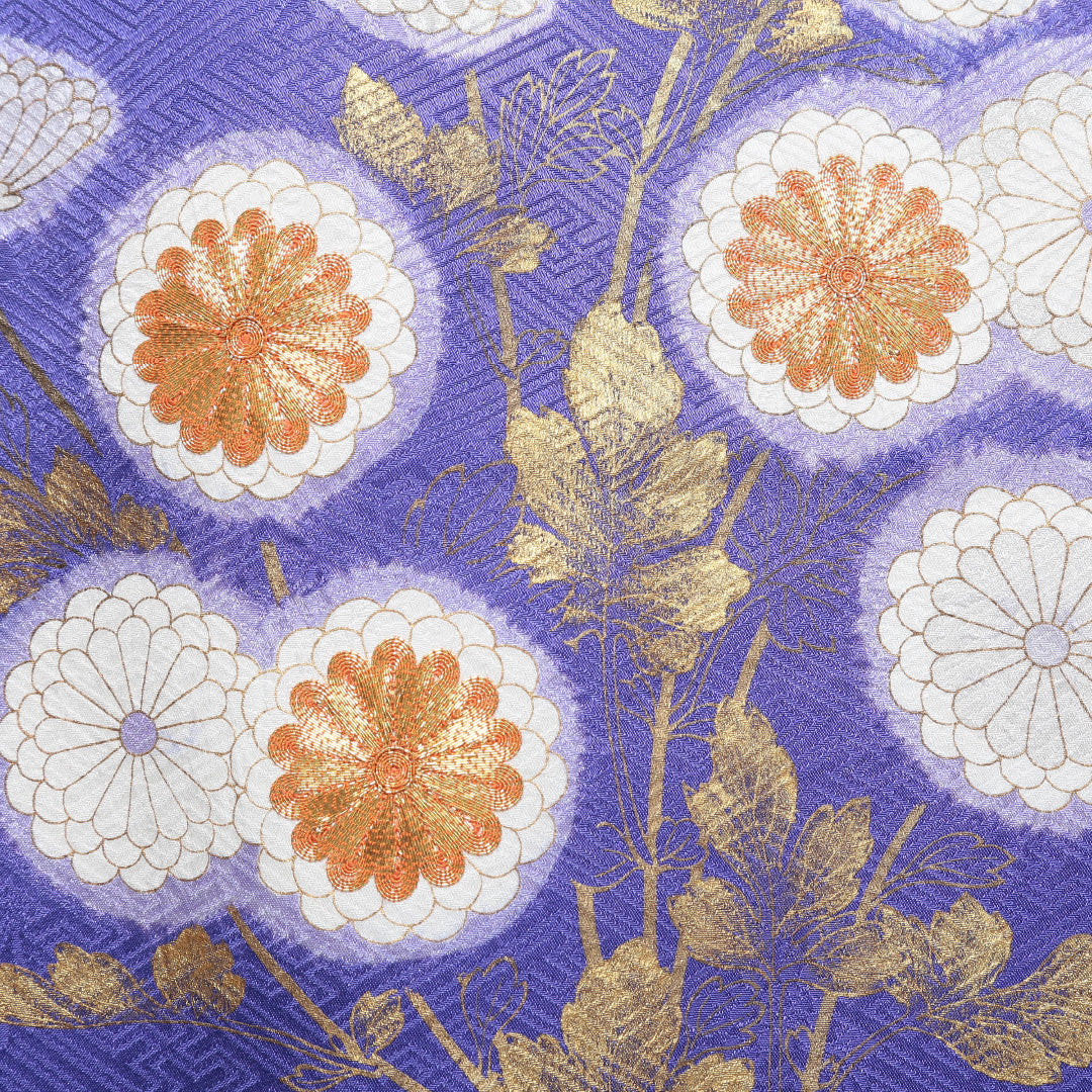 振袖 身丈171cm 裄丈70.5cm Bランク 袷 正絹 広衿 エ霞 金彩 金駒刺繍 松 1213-F0046