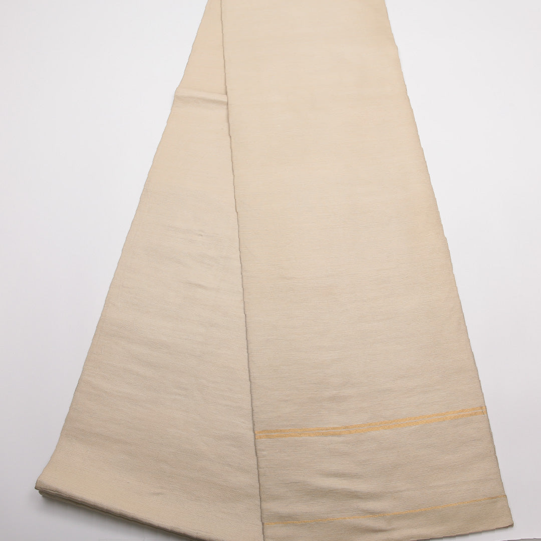 アンティーク 袋帯 帯丈408cm 正絹 六通 唐草華文 クリーム系 1243-01457