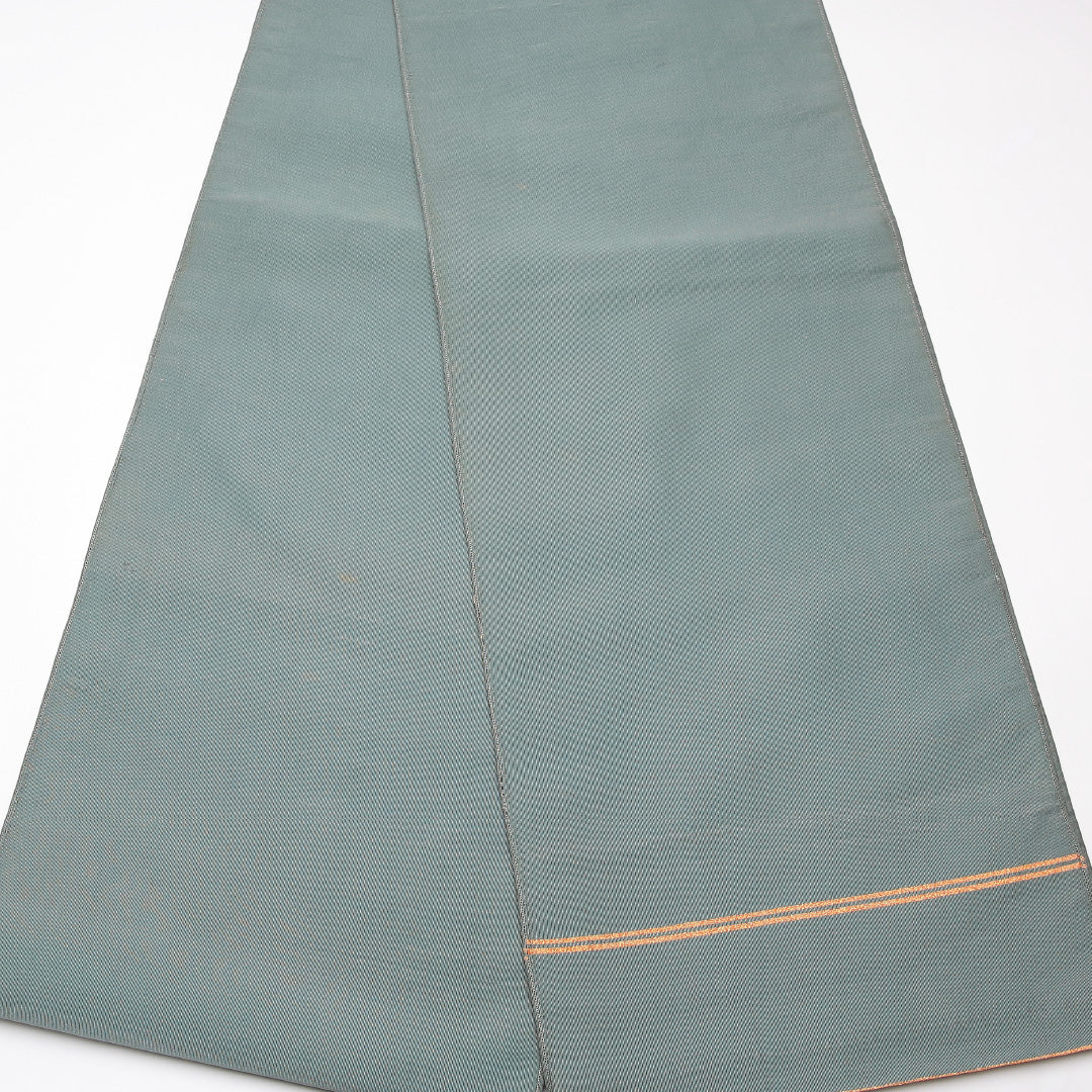 袋帯 帯丈416cm セミフォーマル ポイント柄 Cランク 正絹 綴れ織 創作 落款 緑系 1223-01272