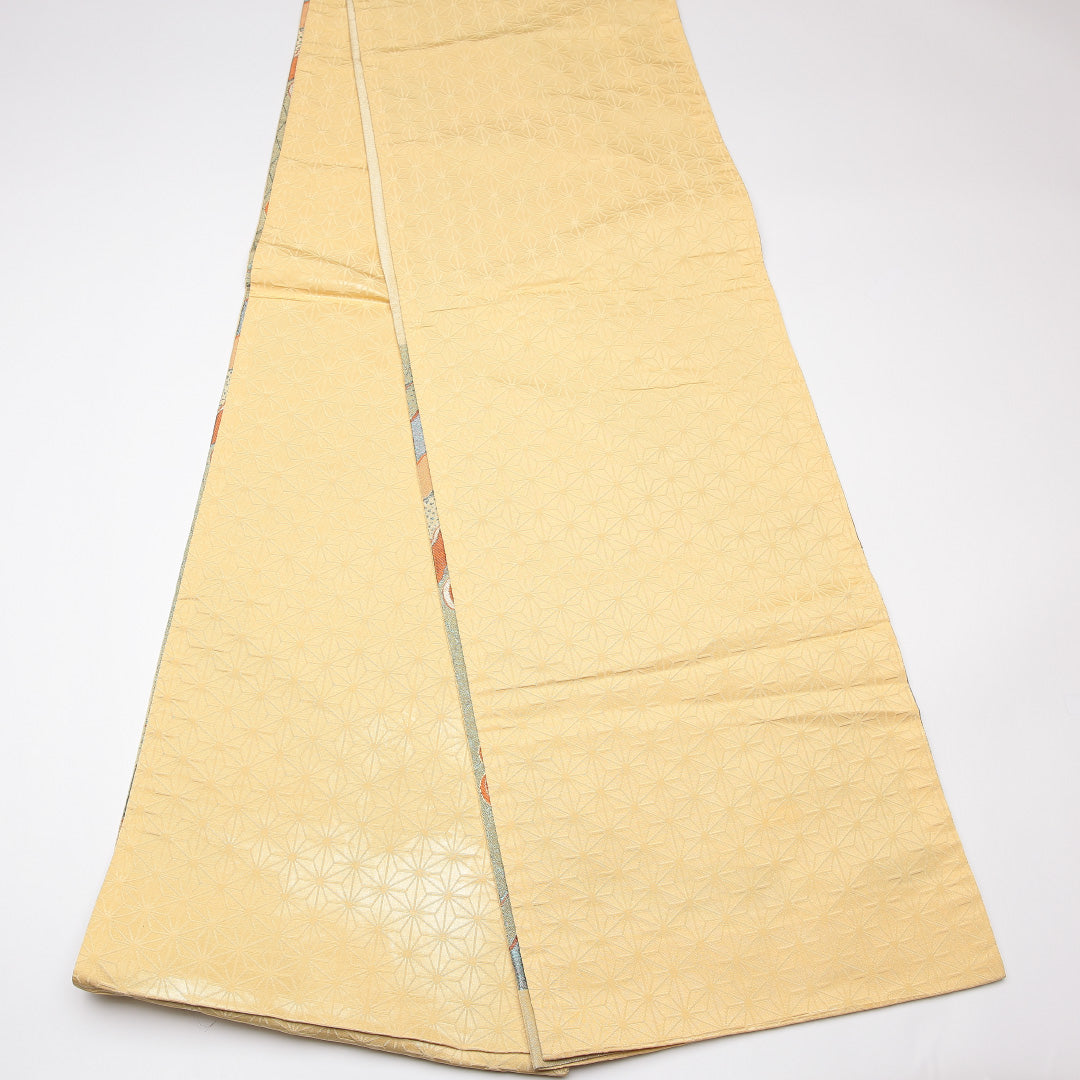 袋帯 帯丈448cm ポリエステル 六通 フォーマル 宝相華 道長取り 銀系 1243-01185