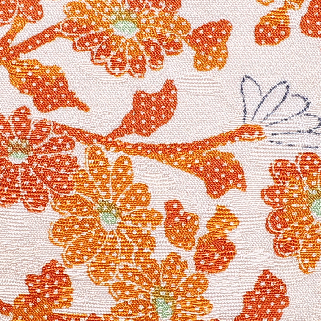 羽織 身丈76cm 裄丈63cm S 正絹 菊 朱系 Sランク 1217-00870