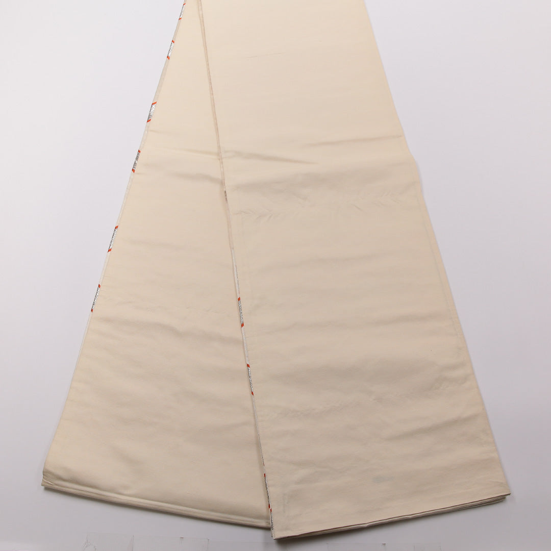 袋帯 帯丈410cm 正絹 六通 フォーマル 蜀江 吉祥文様 クリーム系 1243-01414