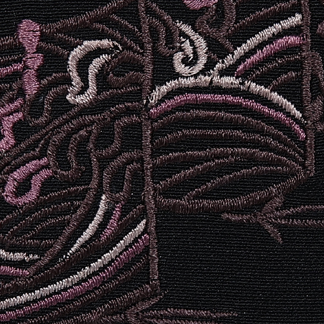 黒羽織 袷 身丈77cm 裄丈64cm 正絹 Aランク インフォーマル Mサイズ 刺繍 貝桶 菊 黒系 RP 1233-11122