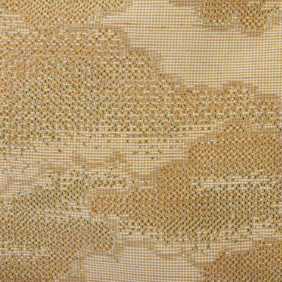 紬 袷 身丈154cm 裄丈65cm 正絹 Aランク Sサイズ 広衿 カジュアル 雲取り ベージュ系 1216-03275