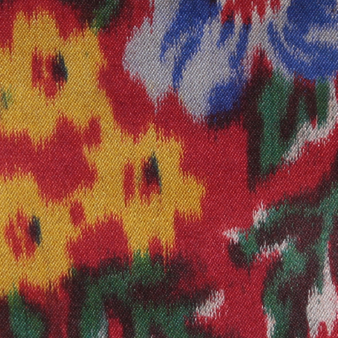 道行コート 洗える着物 袷 身丈128cm 裄丈65cm ポリエステル Cランク Mサイズ フォーマル 花柄 赤系 1263-05661