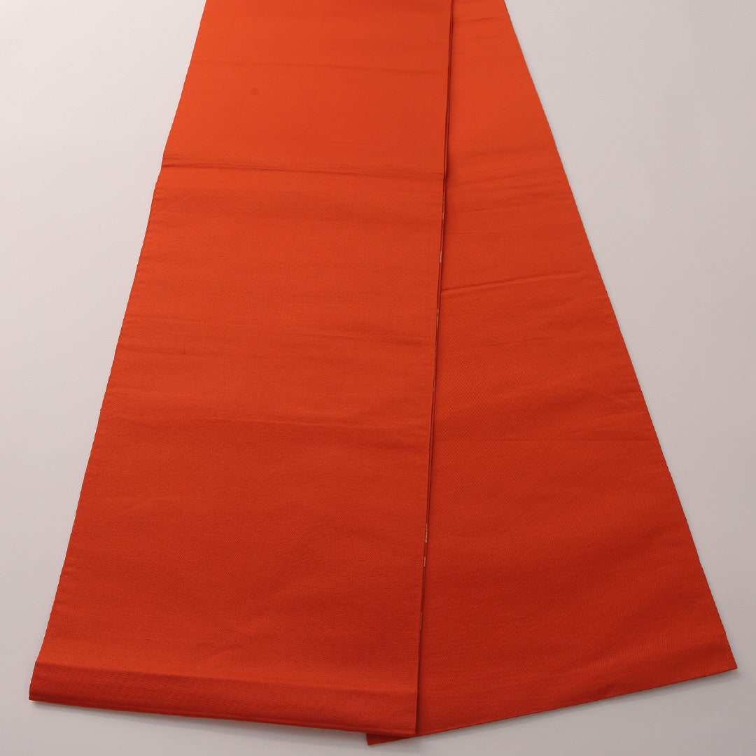 本袋帯 帯丈444cm フォーマル 全通 Sランク 正絹 唐華 蓮 朱系 1223-01894