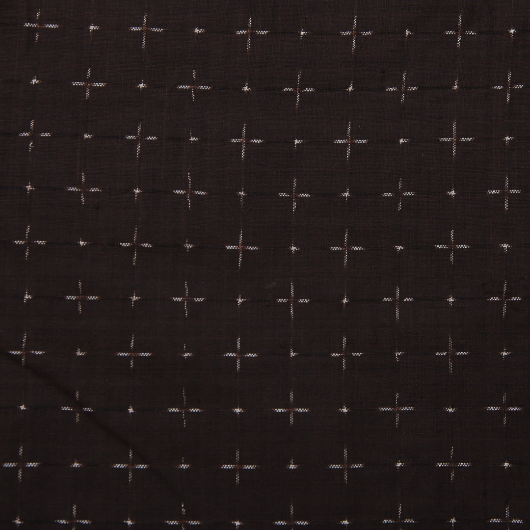 アンティーク 紬 夏物 夏紬 身丈150cm 裄丈62cm 正絹 Cランク Sサイズ バチ衿 十字絣 茶系 1216-02883