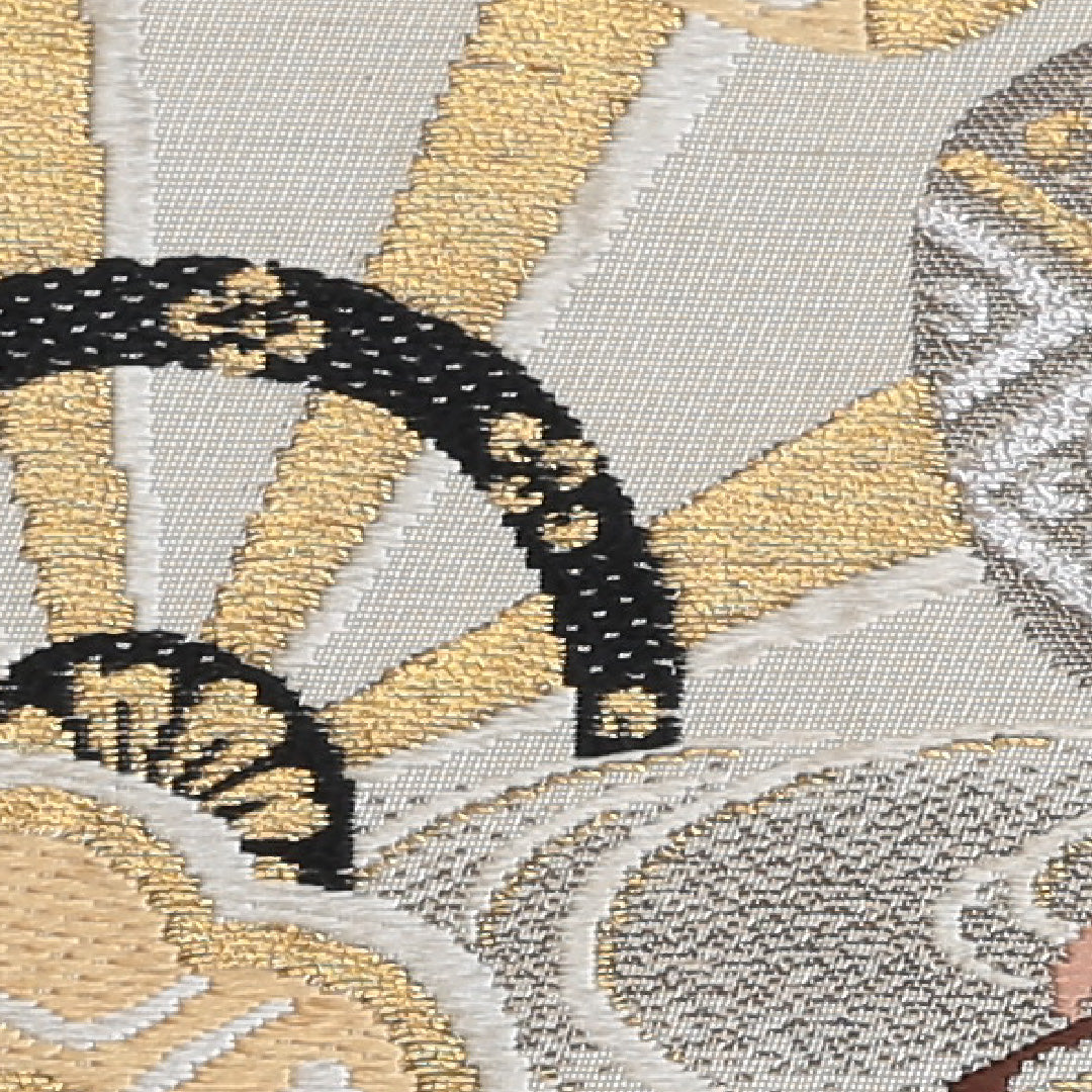 アンティーク 丸帯 帯丈394cm 全通 仕立て上がり フォーマル 唐織 Aランク 吉祥文様 金系 122300526321