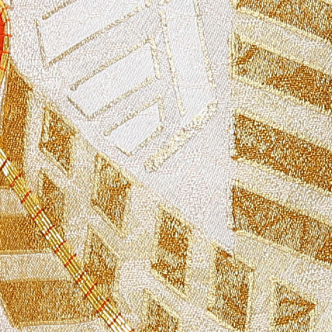 振袖 身丈169cm 裄丈66cm Aランク 袷 正絹 M 広衿 金駒刺繍 吉祥文様 松 植物柄 クリーム系 1213-F0449