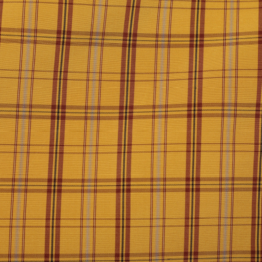 紬 袷 身丈161cm 裄丈63cm 正絹 黄八丈風 Bランク Lサイズ 広衿 カジュアル 格子 黄系 1216-03017