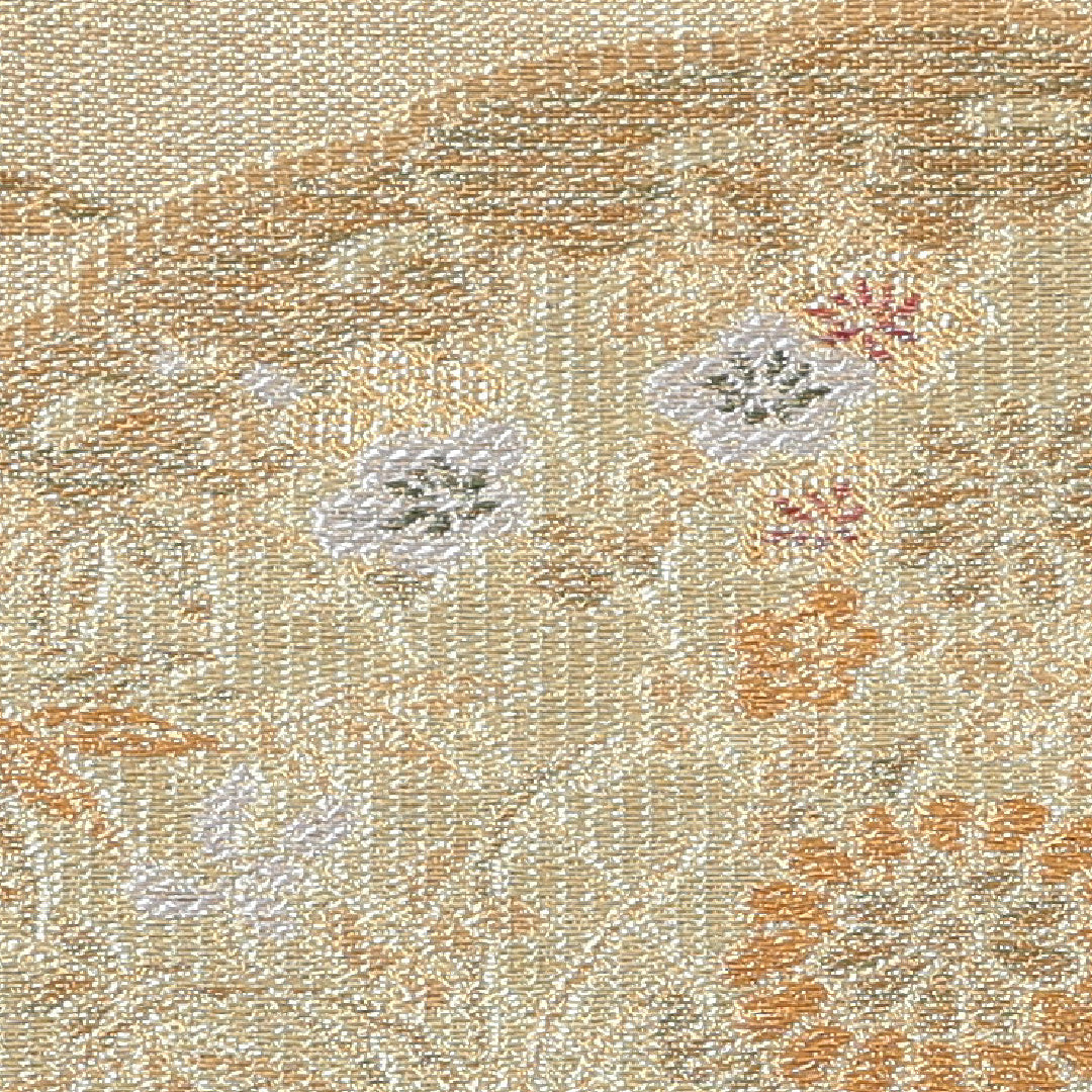 袋帯 帯丈428cm 六通 仕立て上がり フォーマル Sランク 扇子 吉祥文様 金系 1223-00769-221 1223-00769