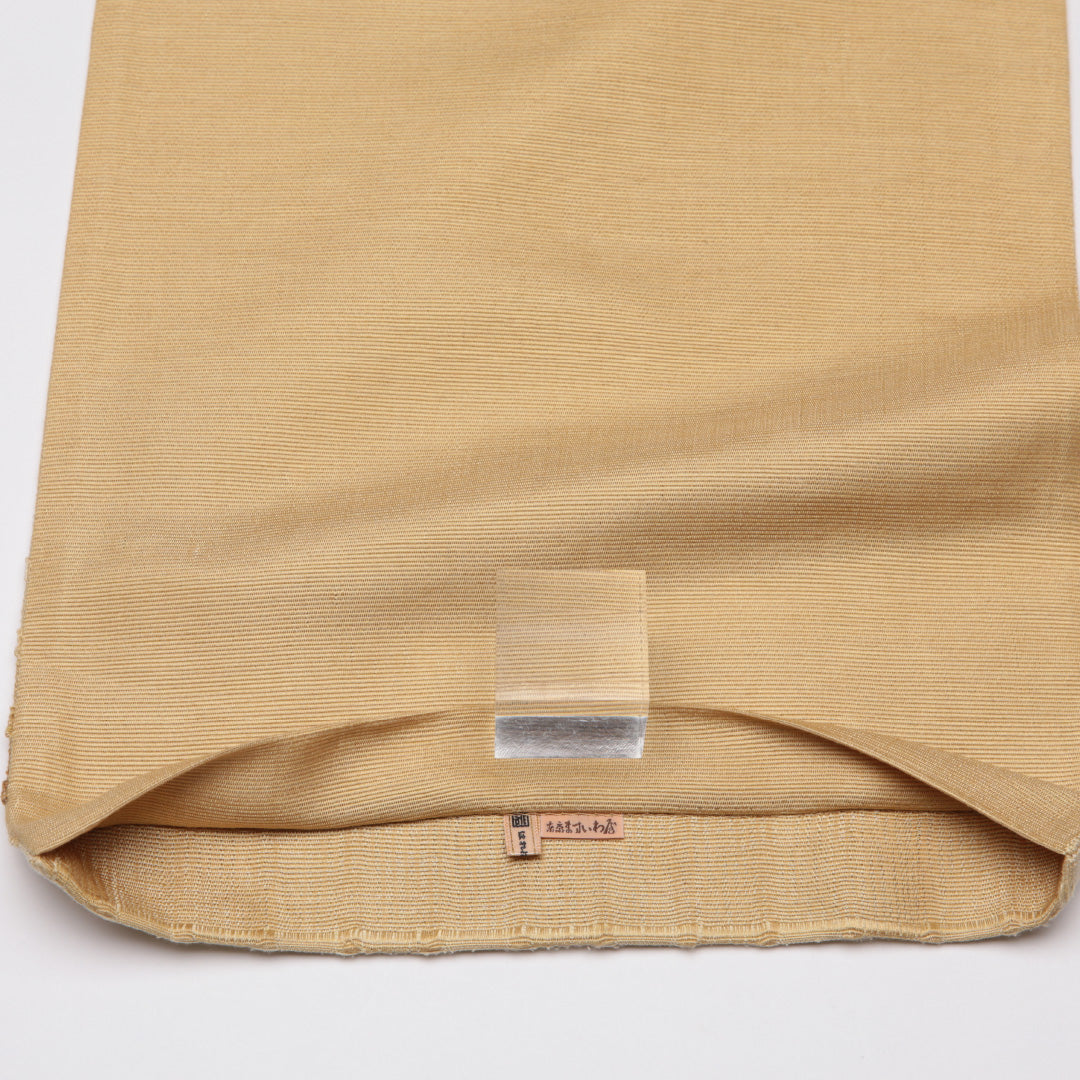 袋帯 帯丈450cm 六通 ますいわ屋 はればれ加工 創作 カジュアル 黄系 正絹 Sランク 1223-01109