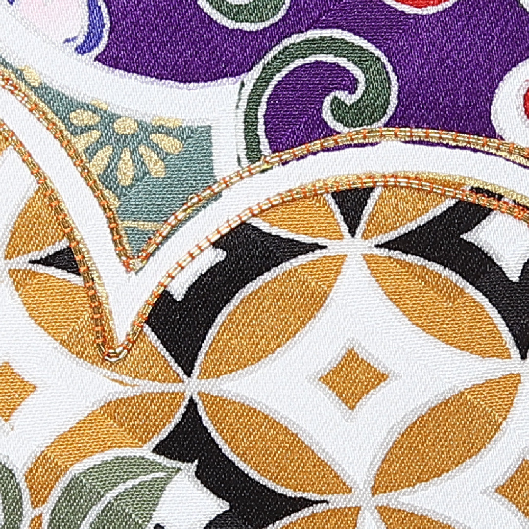 振袖 身丈174cm 裄丈70.5cm Sランク 正絹 袷 広衿 2XL 金駒刺繍 菊 松 フォーマル 古典的 華やか 青系 1213-F0473