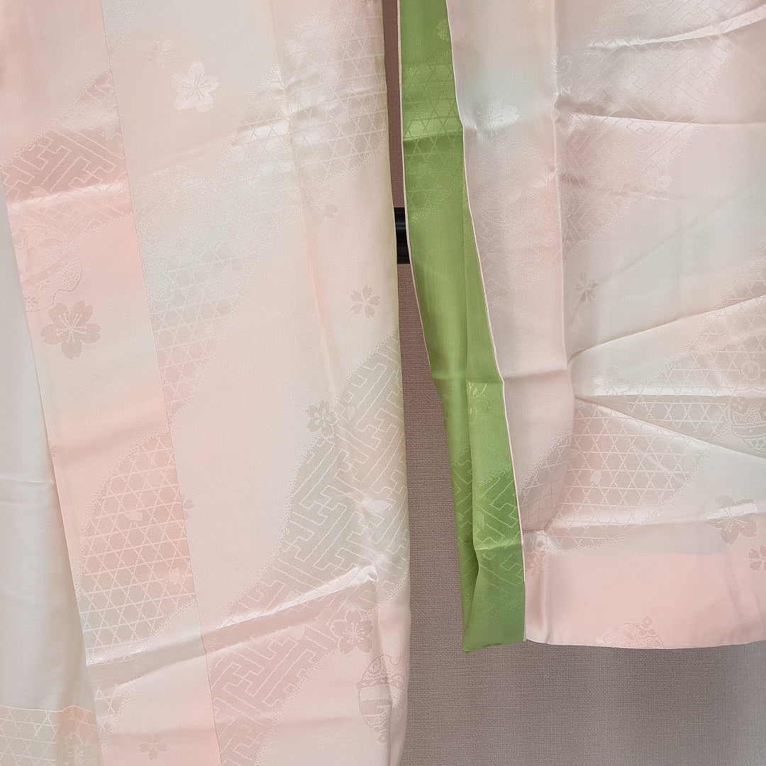 振袖用 長襦袢 無双袖 身丈127cm 裄丈67cm 正絹 Sランク Mサイズ ピンク系 RP 1240-14564