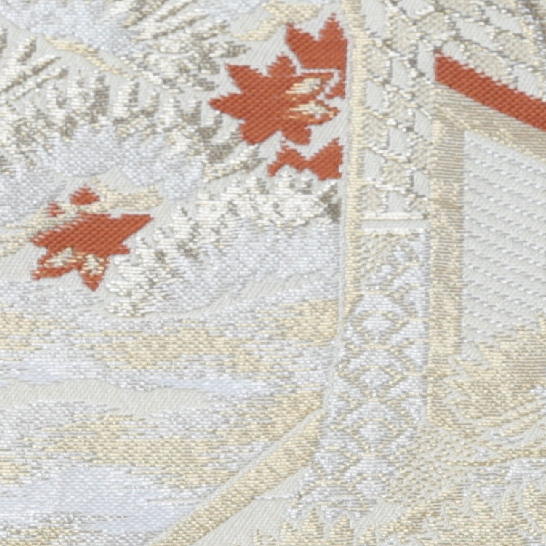 袋帯 帯丈400cm 六通 仕立て上がり フォーマル Aランク 茶屋辻 クリーム系 122300541315