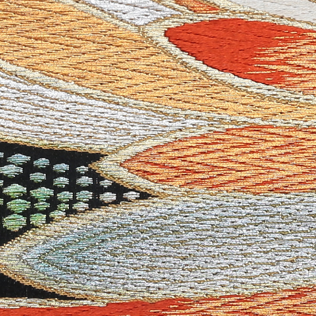 袋帯 帯丈416cm 六通 仕立て上がり フォーマル Sランク レトロ 吉祥文様 金糸 銀糸 黒系 122300510210