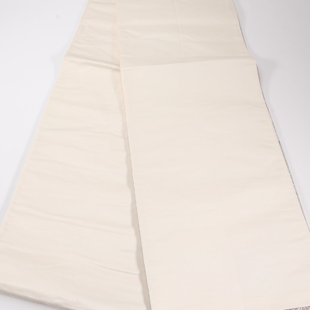 宝相華 袋帯 帯丈432cm 正絹 六通 フォーマル クリーム系 銀系 1243-02616