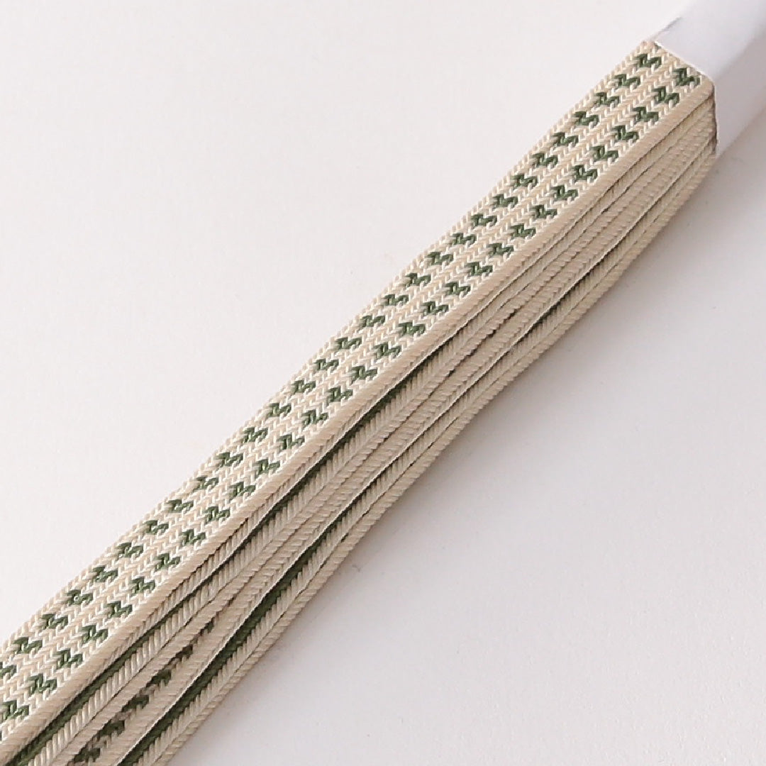 未使用品 帯締め 平組紐 内記組 正絹 緑系 白系 1251-01852