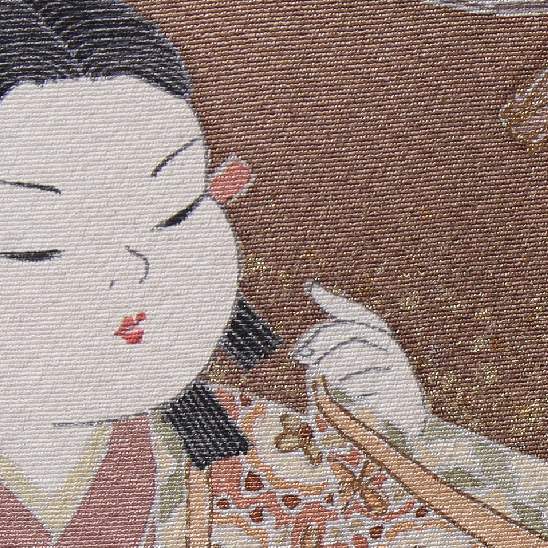 色留袖 一つ紋 丸に蔦 身丈162cm 裄丈65.5cm Bランク 正絹 袷 広衿 L 作家物 落款 金彩 童 人物 セミフォーマル 茶系 1211-F0265