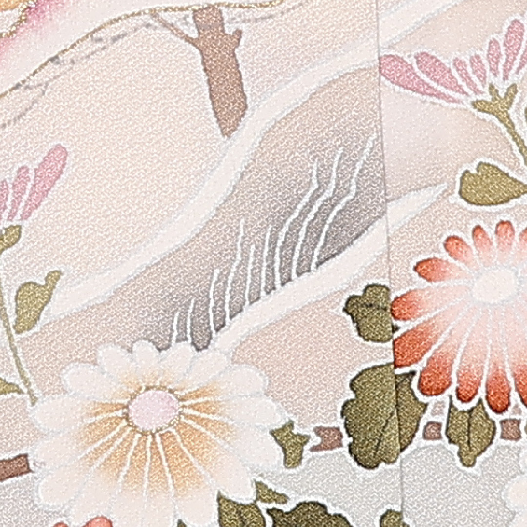 訪問着 袷 身丈159cm 裄65.5cm 正絹 茶屋辻 梅鉢 笠松 Sランク 1212-00779