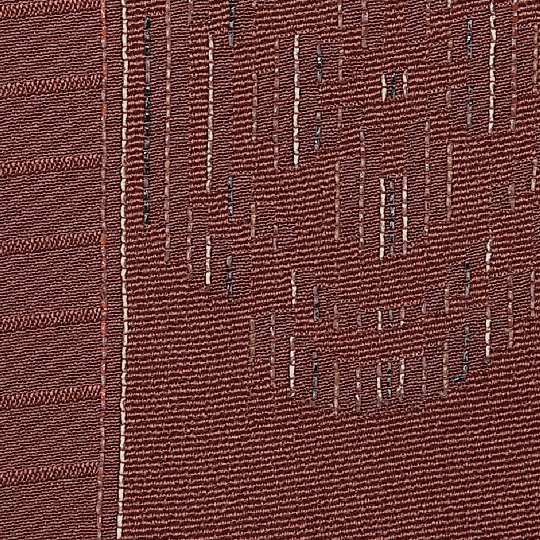 アンティーク 小紋 袷 身丈144cm 裄丈60cm 正絹 Aランク バチ衿 XSサイズ 刺繍 木瓜 茶系 M4 1221-12505