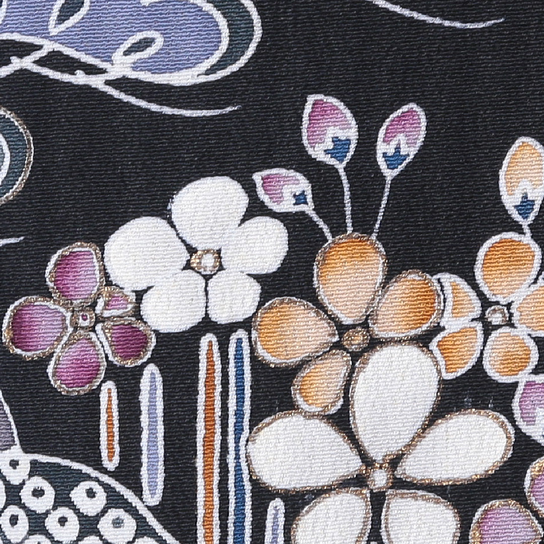 黒留袖 五つ紋 下り藤 身丈158cm 裄丈64cm Sランク 正絹 袷 比翼 広衿 M 京友禅 松 フォーマル 黒系 1211-F0215